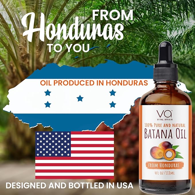 Batana Oil-Hair Growth Oil-4 Fl Oz-Glass Bottle-Cold Pressed-100% Raw-Dr Sebi Recommended-Essential Nutrients-For Women & Men