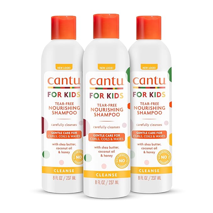 Cantu Care for Kids Tear-free Nourishing Shampoo with Shea Butter, 8 fl oz (Pack of 3)