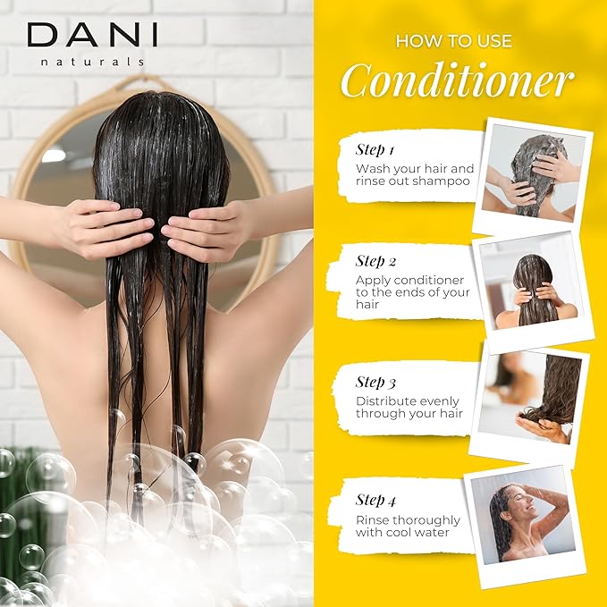 DANI Naturals Conditioner – Sandalwood Vanilla, Strengthening & Thickening for Fuller-Looking Hair, Lightweight & Hydrating, Vegan & Color-Safe, 12 oz