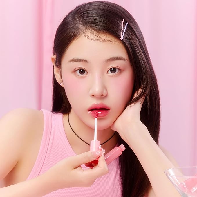 YNM Heart Jelling Tint, PEPPER JELLING, Silicone Lip Brush Included, K-Beauty, Non-Sticky, Moisturizing, Smudge-Proof, Korean Lip Tint, Long-Lasting, Vivid Color, 0.09 oz