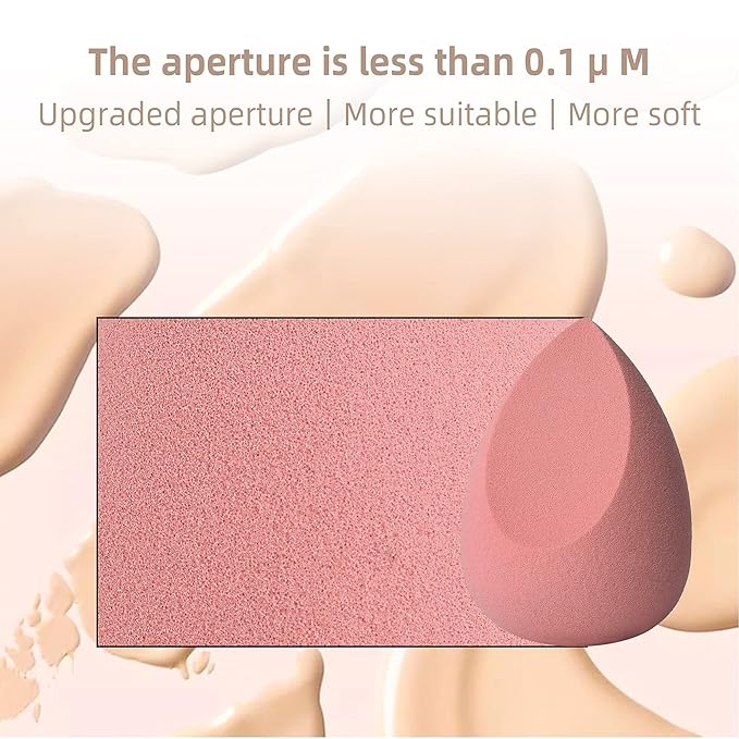 COSTICA Makeup Sponge Set Blender, Beauty Sponge Makeup Blender Flawless for Liquid - Multi Colored 4 pcs Rose Series