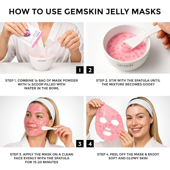 Jelly Mask for Facials Peel-Off - 10 Set Pack Modeling Rubber Mask Multipack - Hydrating & Calming Jelly Face Mask Powder Variety Spa Kit - Bowl Scoop & Spatula Bundle - Professional Skincare