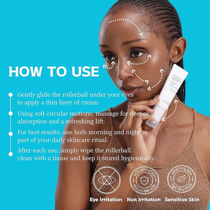 Re.SPN Bakuchiol Firming Roller Eye Cream – For Puffy Eyes, Wrinkles & Dark Circles with Gua Sha Applicator, Vegan, Natural Retinol, Niacinamide, K-Beauty (0.67 fl oz)