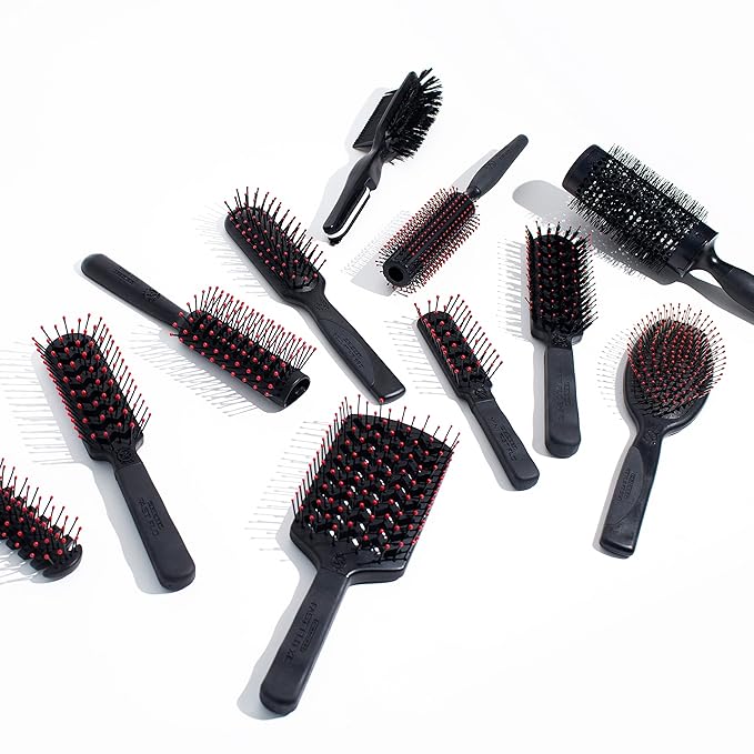 Cricket Static Free Tunnel 9-Row Vented Hair Brush for Blow Drying and Styling - Ideal for Long, Short, Thick, Thin, Curly, Straight, Wavy, and All Hair Types