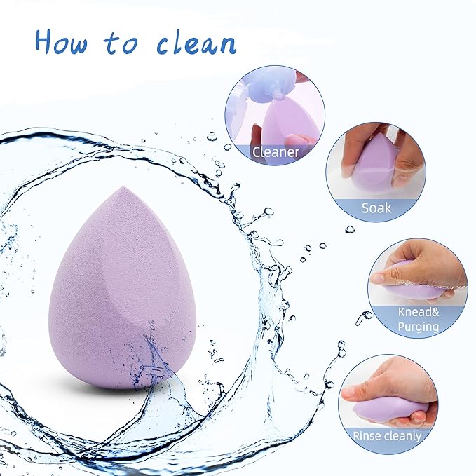 COSTICA Makeup Sponge, 8 Pcs Beauty Blender for Foundation Blending Sponge, Multi-colored Makeup Blender with Storage Box, Flawless for Liquid Cream and Powder