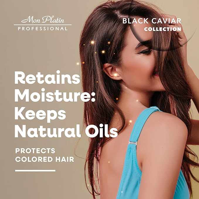 Mon Platin Natural Silk Therapy Salt-Free Shampoo for Straightened Hair - Protects Keratin & Brazilian Treatments, Sulphate-Free Formula, Keeps Hair Vibrant, 400ml