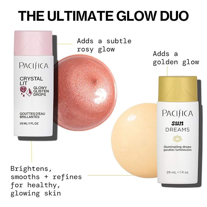 Pacifica Sunset Glow Drops – Face Bronzer - Vitamin C Face Bronzing Makeup for Instant Sun-Kissed Glowing Illuminator & Hydrating Skin Tint | Buildable Highlighter Drops Vegan Dermatologist Tested