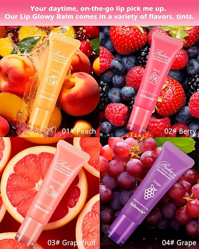 Hydrating Lip Glowy Balm, Ultra-Nourishing Lip Balm-01#Peach