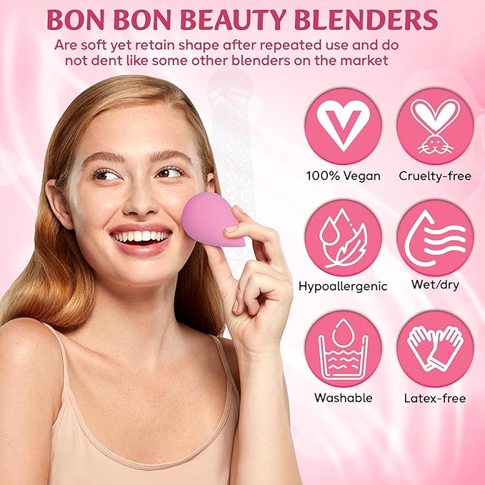 6Pcs Makeup Sponges for Foundation and Blending Powder, Cream and Liquid - Latex Free, Vegan and Super Soft Makeup Blender Beauty Sponges - Multicolored Beauty Blender Sponge Set | Dry & Wet Multi-Use