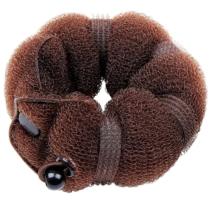 Goldrose Buns 2 Pieces Magic Hair Styling Styler Twist Ring Former Shaper Doughnut Donut Chignon Bun Maker Clip Hair Curler Accessory Small & Large (Brown)