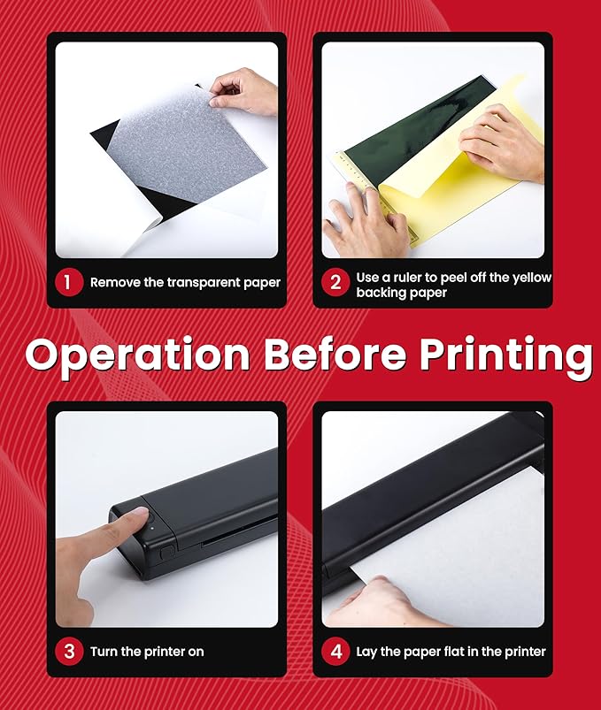 Phomemo Bluetooth Tattoo Stencil Printer, Wireless M08F Tattoo Machine with 10pcs Free Transfer Paper, Thermal Portable Printer for Artists & Beginners, Compatible with Phone, Tablet & PC, Black