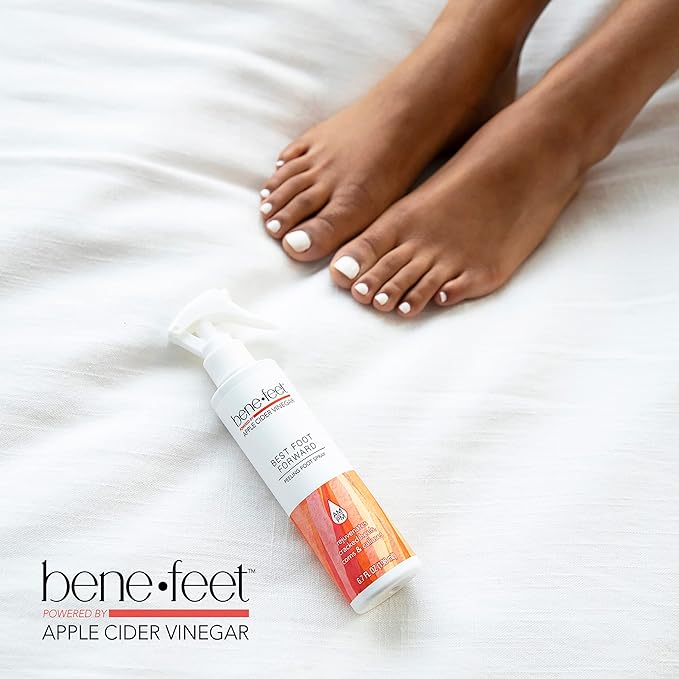 Benefeet Best Foot Forward Peeling Spray - May Help Rejuvenate + Smooth for Cracked Heels, Corns + Calluses Made w/Shea Butter, Apple Cider Vinegar + Tea Tree Oil, 6.7 oz (1 Pack)
