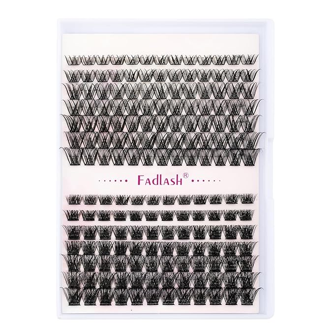 Lash Clusters DIY Eyelash Extensions 175 Clusters Lashes D Curl 0.07 Natural Individual Lash Extensions Mixed Tray False Eyelashes Soft & Strong Thin Band DIY at Home (F26+F27-0.07D, 8-16mm)