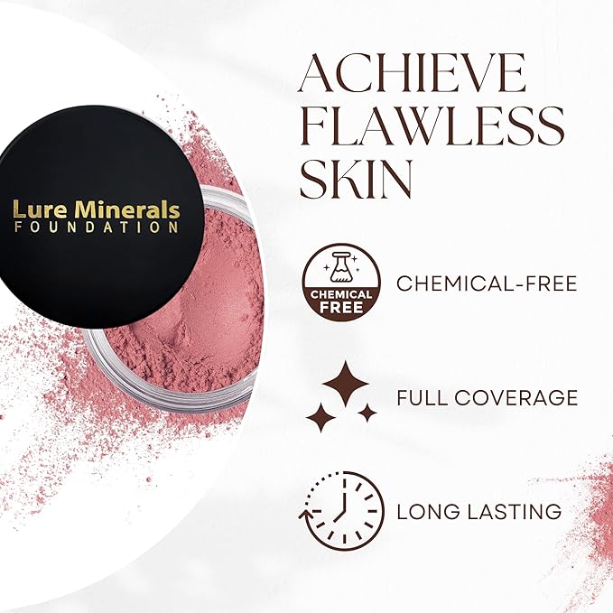ASC Minerals Foundation Loose Powder 8g Sifter Jar- Choose Color,free of Harmful Ingredients (Compare to Bare Minerals Matte and Original or Mac Makeup) (Mauve blush)