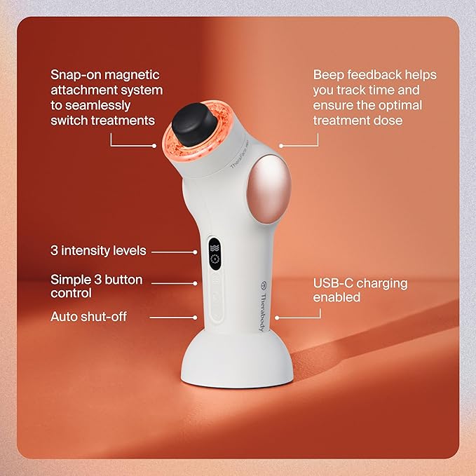 TheraFace Therabody TheraFace PRO - Microcurrent Facial Device, 8-in-1 Compact Face Massager&Facial Sculpting Tool with Light Therapy for Skin Tightening, Anti Wrinkle, Anti Aging & Skin Care (White)