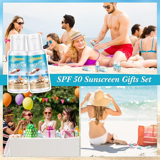 6 Pcs Wedding Sunscreen Bulk Travel Size Sunscreen SPF 50 Mini Sunscreen with Zinc Oxide Titanium Dioxide for Wedding Party Gifts(Summer Vacation)