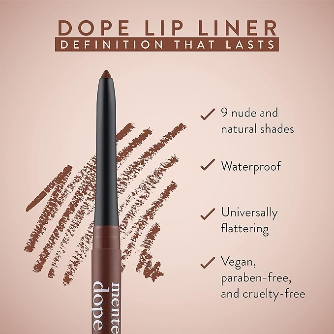 Mented Cosmetics Lip Liner for Women, Dark Brown Lipliner Lip Pencil, Waterproof Lipliner, Vegan + Cruelty Free Makeup, Dope