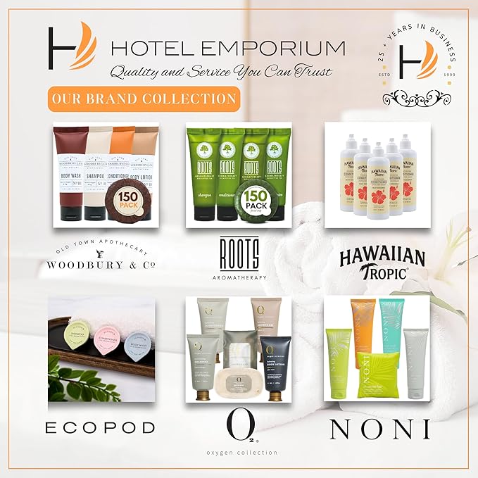 WOODBURY & CO Travel Size Shampoo Conditioner Body Wash Lotion & Soap (150 PK, 1.7 oz each), Guest Bathroom Essentials Toiletries Airbnb Bulk Mini Sets Hygiene Kits Paraben Free Air Bnb Toiletry