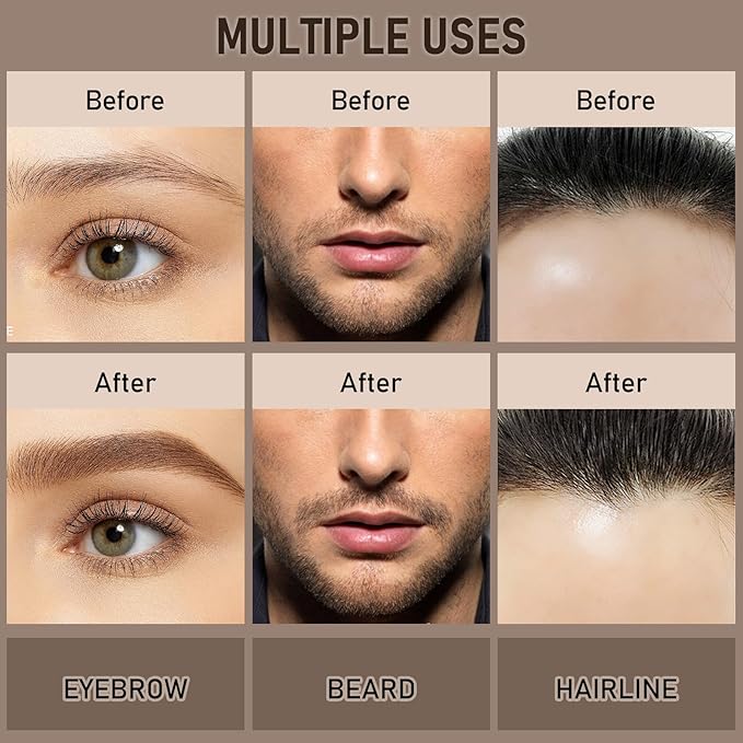 Dual-Ended Microblading Eyebrow Pencil for Women, 2 in 1 Liquid Eyebrow Pencil with Curved Tip and 4D Brow-Fection Microblading Pen, Shaped Fill HairLike Waterproof Lasting Eyebrows 01 Light Brown