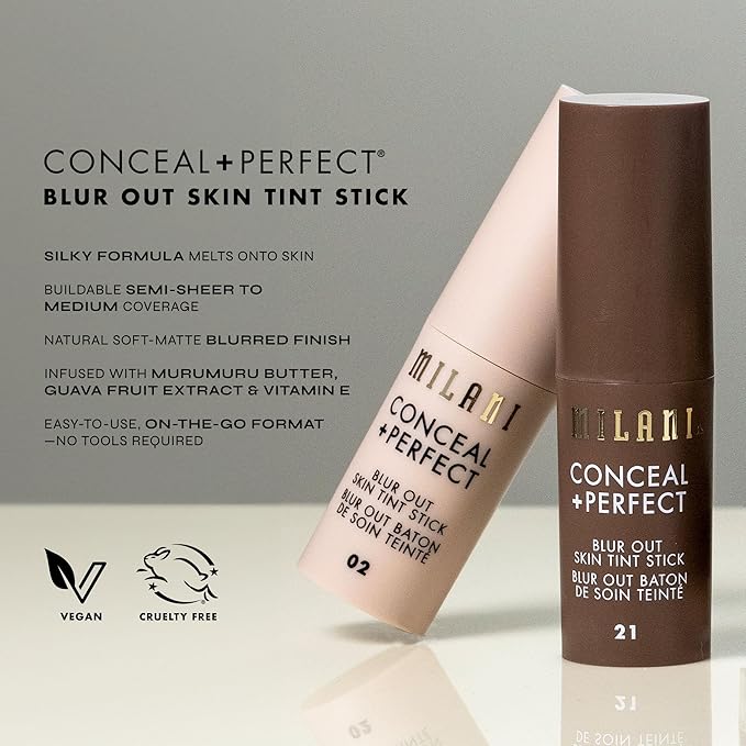 Milani Conceal + Perfect - Skin Tint Stick, Blur Out Tinted Moisturizer Makeup, Shade 04