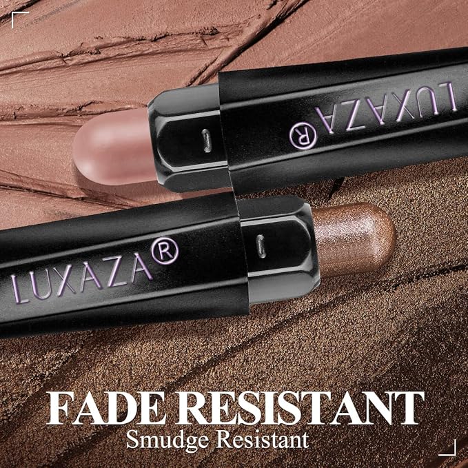 10PCS Eyeshadow Stick, Shimmer And Matte Brown Metallic Cream Eyeshadow Pencil Crayon with Smudge-proof & Waterproof, Eye Brightener Stick, Ideal Gift for Women - Cocoa Crush