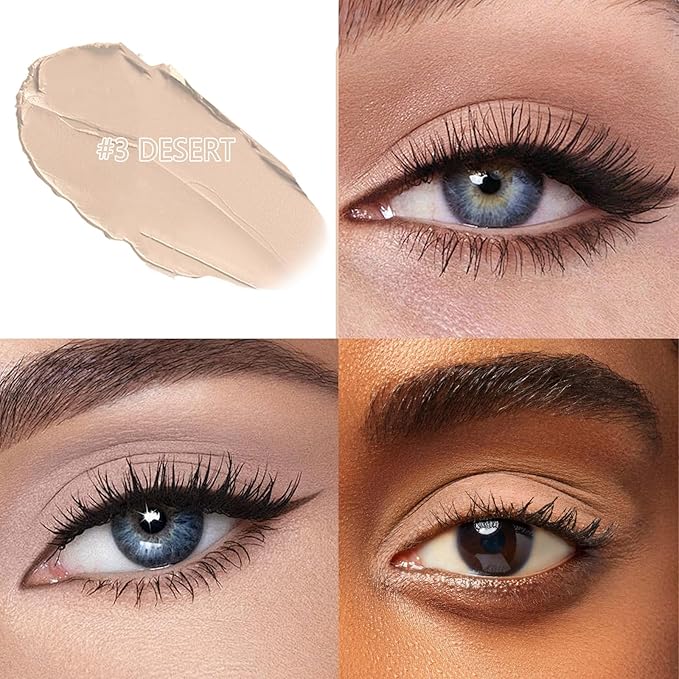 Eyeshadow Stick, Shimmer and Matte Cream Eye Shadow Brightener Sticks Eyeliner Pencil Crayon, Waterproof Long Lasting Eye Highlighter Stick Makeup,0.056 Oz(#3-Desert)