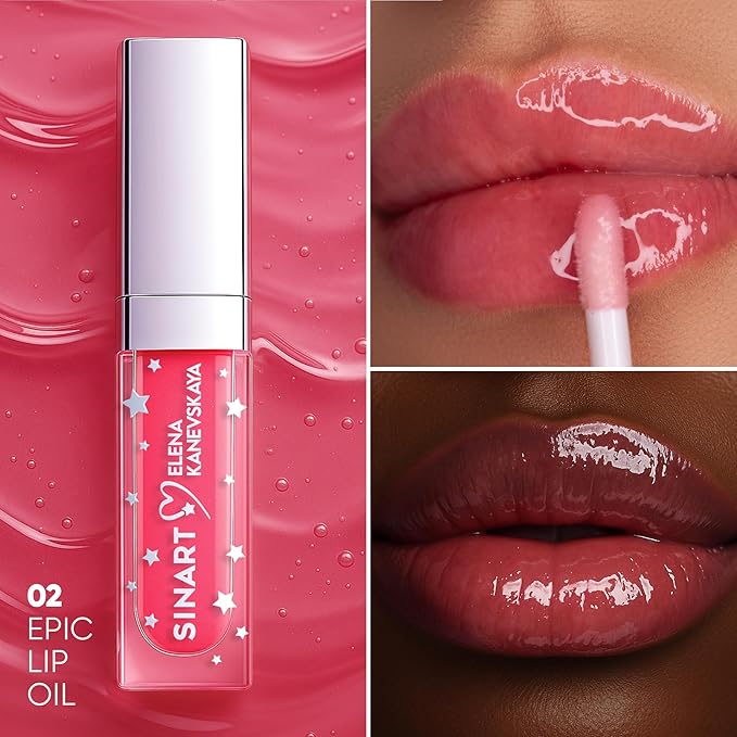 Epic Lip Oil, Moisturizing Lip Treatment, Non-Sticky Formula Lip Gloss,High Shine Finish (02)