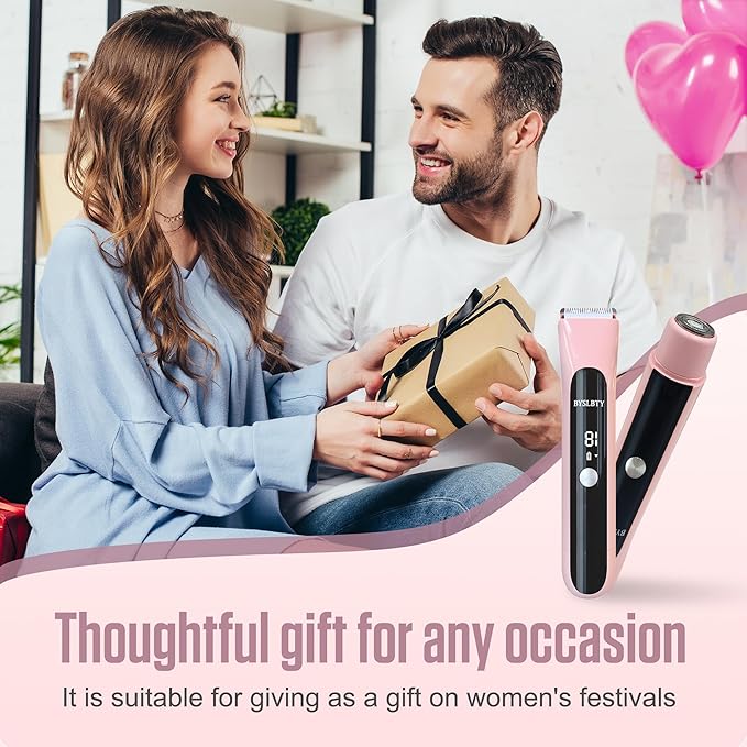 2 in 1 Bikini Trimmer for Women Dual Head Electric Shaver with LED Display,IPX7 Waterproof Wet & Dry, Painless Shaver for Underarm Leg Arm Body Face Private Area Pink