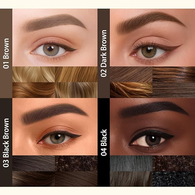 UCANBE 2-in-1 Eyebrow Pen & Gel Eyeliner Pencil – Microblading Eye Brow Pencil with Brow-Fection Angled Brush Tip + 1.5mm Ultra-Fine Eye Liner, Waterproof, Quick-Dry, Long Lasting (Black)