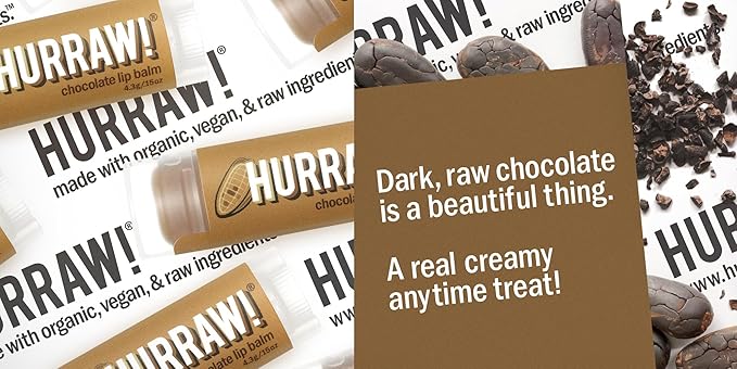 Hurraw! Vanilla Bean, Root Beer, Chocolate Lip Balms, 3 Pack Bundle: Organic, Certified Vegan, Cruelty and Gluten Free. Non-GMO, 100% Natural Ingredients. Bee, Shea, Soy and Palm Free. Made in USA