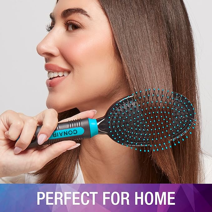 Conair Salon Results Hairbrush Set - Travel Hair Brush - Hairbrushes for All Hair Types - curly hair brush - hairbrush - detangler brush - Travel size + Full-size Brush