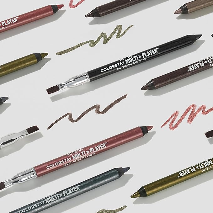 REVLON ColorStay Multiplayer Liquid-Glide Eye Pencil, Multi-Use Makeup With Blending Brush, Blends Then Sets, Creamy Texture, Waterproof, Smudge-proof, Longwearing, 404 Under the Radar, 0.03 Oz
