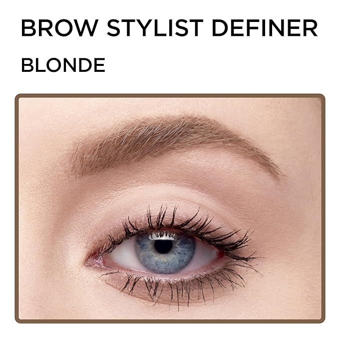 L'Oreal Paris Makeup Brow Stylist Definer Waterproof Eyebrow Pencil, Ultra-Fine Mechanical Pencil, Draws Tiny Brow Hairs and Fills in Sparse Areas and Gaps, Blonde, 0.003 Ounce (Pack of 1)