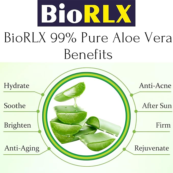 BioRLX 99% Aloe Vera Gel with Collagen and Hyaluronic Acid (Jar, 8.5 fl.oz)