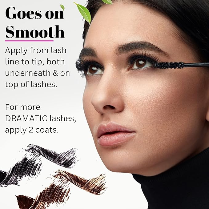 Better’n Ur Lashes Organic Mascara (BROWN) | 100% Natural | Made w Certified Organic Ingredients | Non GMO | Hypoallergenic for Sensitive Eyes | Length & Volume | Vegan | Cruelty Free