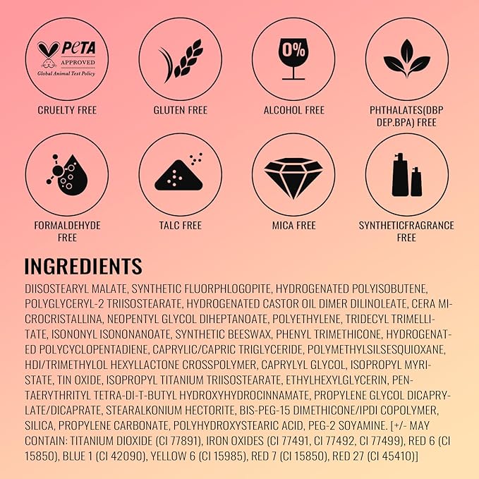 Oulac Pink Lipstick for Women with Metallic 3D Shine Lightweight Hydrating Formula, High Impact Lip Color, Vegan Beauty, Full Coverage Lip Makeup, Christmas Gifts for Women, Hip & Hippie(11)