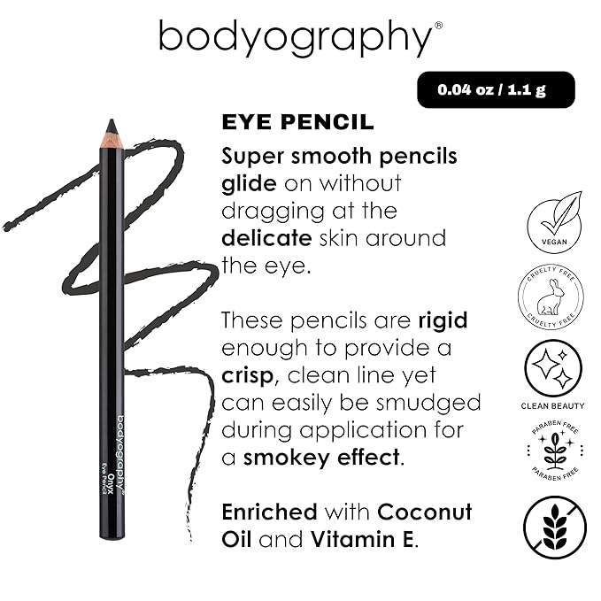 Bodyography Cream Eye Pencil, Bali Bronze - Wooden Eyeliner for Eyes & Eyebrows, Long-Lasting Cruelty-Free Coconut Oil Cosmetic Liner
