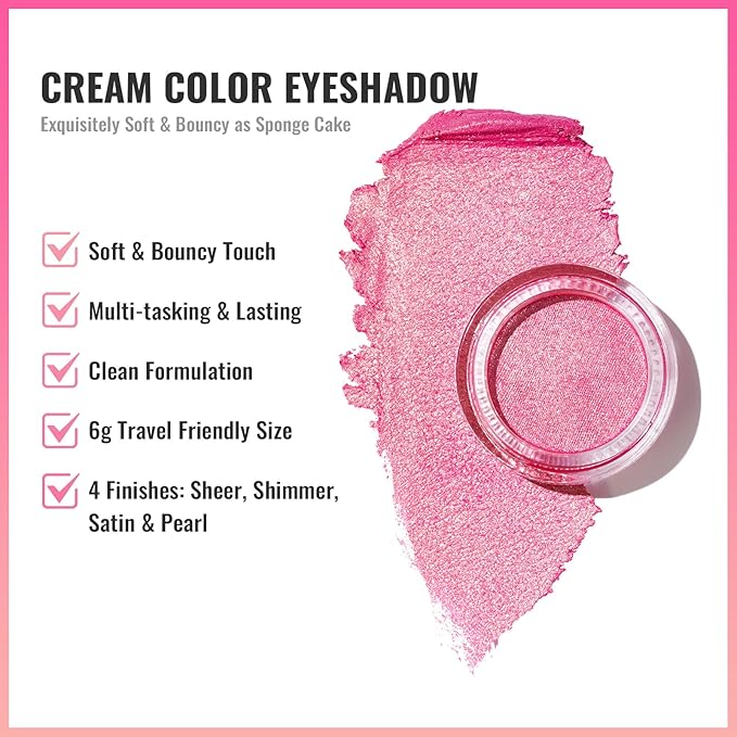 Oulac Pink Eyeshadow Glitter Eyeshadow Highly Pigmented Waterproof & Long Lasting Crease-Free Moisturizing Smooth Formula, Shimmer Glitter Eye Makeup. 6g (10)