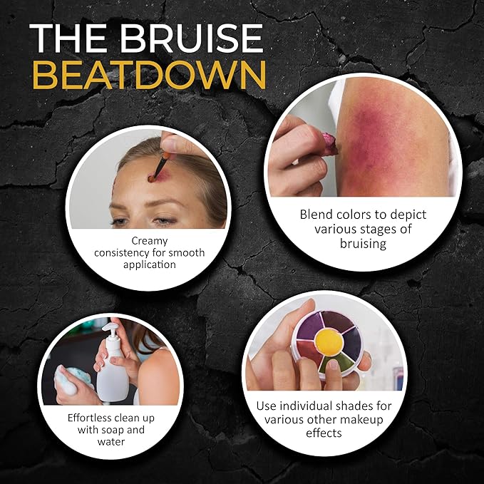 6-Color Bruise Wheel, Professional SFX Cream Makeup Palette