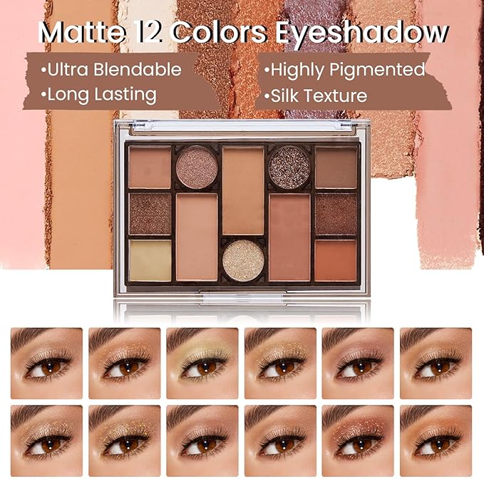 Makeup Kit for Girls Teens, Travel Makeup Kit, Facial Makeup Full Kit, Makeup Present Set for Beginners & Professionals, Cosmetic Bag Include Pigmented Blendable Eyeshadow Palette