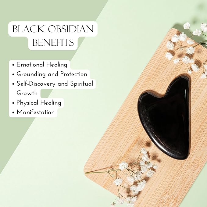 Padime Massage Set, Scalp Comb + Black Obsidian Gua Sha, Jade Comb for Multi-Functional Handheld Head Massage, Relaxation, Stress Relax, Jade Scalp + Gua Sha for Whole Body, Beautiful Packaging