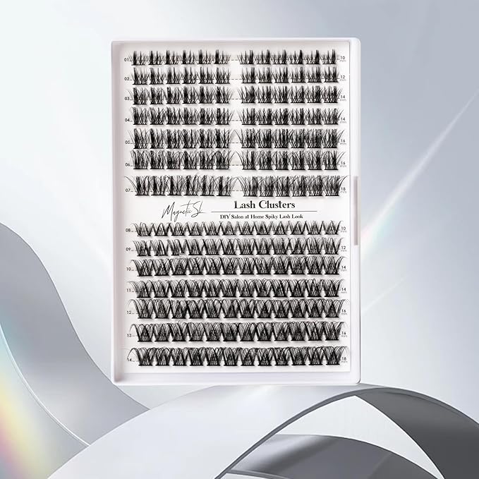 Lash Clusters 168pcs Manga Lash Extension 10-18mm Cluster Eyelash Extensions Natural Band Lash D-Curl Individual Lashes -M37+M38（Fairy+Natural）