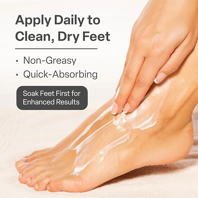 QRxLabs Shea Foot Cream 4 oz - Hydrating & Cooling Formula with 15% Shea Butter, Spearmint, Vitamin E, Glycolic Acid - Non-Greasy, Quick-Absorbing, Paraben-Free - Repair Dry, Cracked Feet