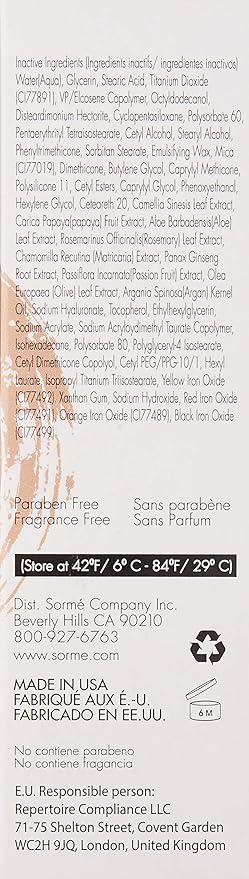 Sorme Cosmetics Treat and Tint BB Cream, Light Honey, 1.7 Ounce