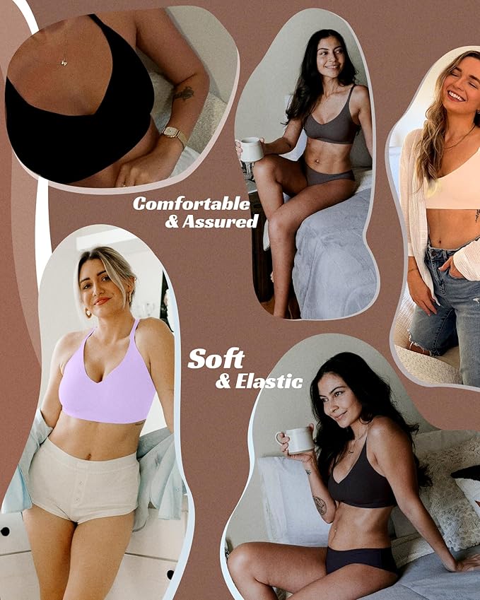 HORISUN Comfortable Seamless Full Coverage Bra for Women Wireless Bras with Soft Support Regular and Plus Size