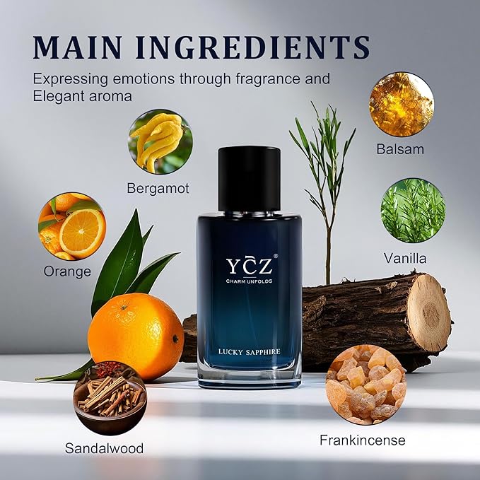 Ycz Lucky Men's Eau De Parfum New Round Box Packaging,1.7oz(50ml),Long Lasting EDP Men.Making it the ideal gentlemen’s gift