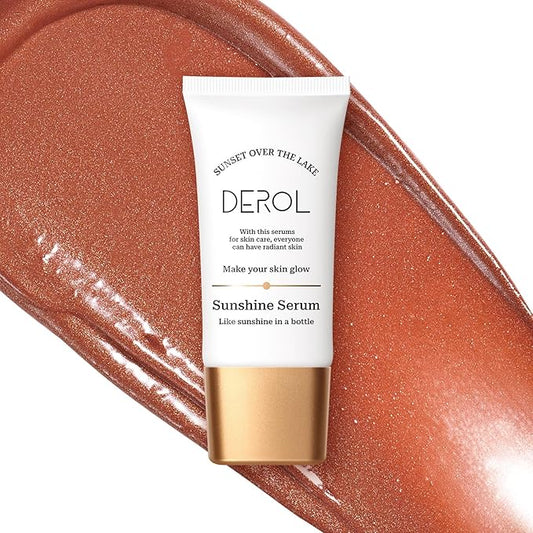 Bronzing Drops, Lightweight and Non-greasy Liquid Bronzer for Face & Body, Instant Sunshine Glow Serum for Flawless Skin & Radiant Finish (RUST RED)