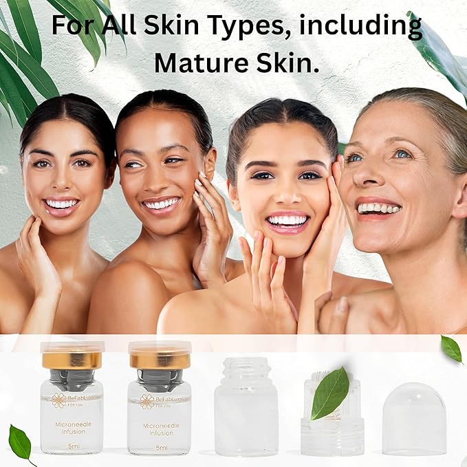 Hydration Infusion Serum Kit Collagen Peptides, Hyaluronic Acid & Vitamin C | Moisturizing, Plumping & Glow Skincare Set, Face & Lips | 2 Serums + 1 Cosmetic Applicator, Luxury Home Spa Gift