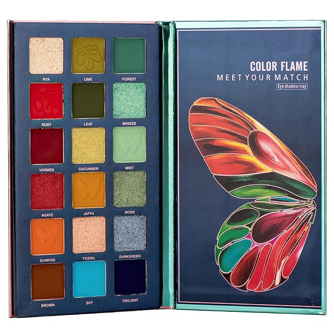18 Colors Eyeshadow Palette, Butterfly Series Highly Pigmented