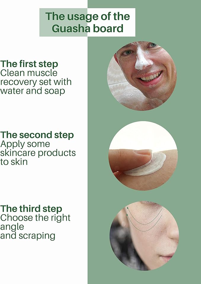 MoHern Gua Sha Massage Tools, 4 Pcs Gua Sha Tools of Multi-Shapes, Guasha Scraping Massage Tools for Face and Body